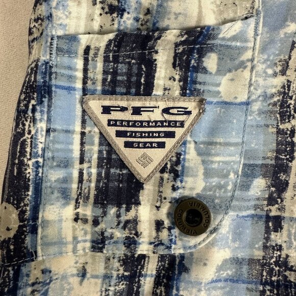 Columbia PFG Mens Omni-Shield Fishing Shorts 36W Blue Tie-Dye Polyester Blend - Picture 5 of 6